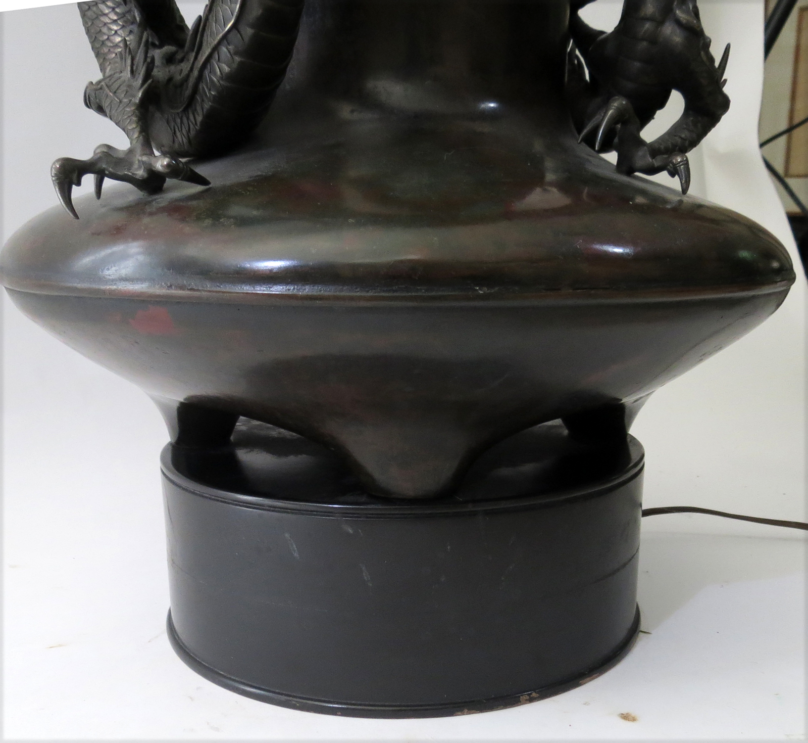 19th Century Bronze Dragon Lamp Modernism